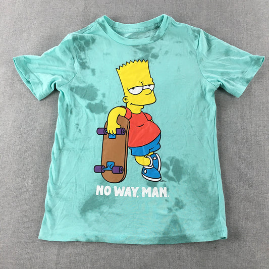 The Simpsons Kids Boys T-Shirt Size S (6 - 7 Years) Bart Skateboard Blue