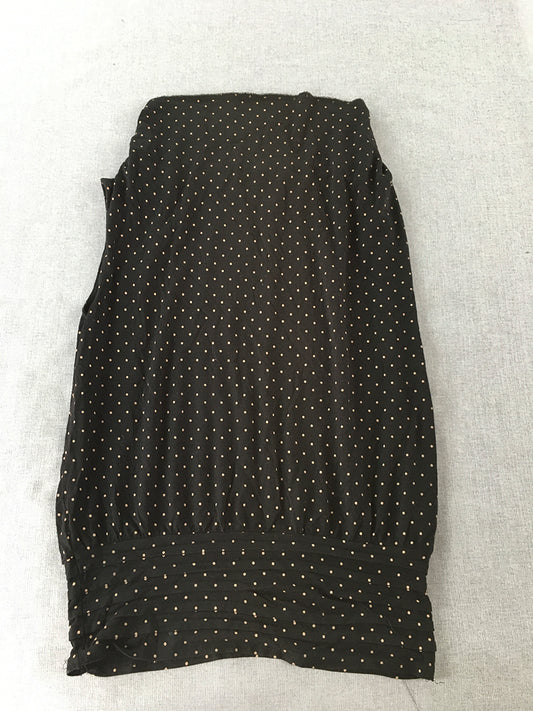 Basque Womens Tank Top Size 10 Black Dot Sleeveless Shirt