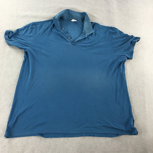 Calvin Klein Mens Polo Shirt Size 2XL Blue Collared Short Sleeve Rugby