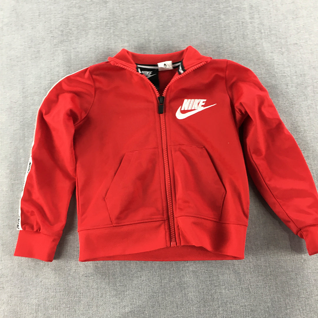 Nike Kids Boys Jacket Size 2 Toddler Red Logo Zip-Up Windbreaker Coat