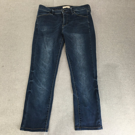 Uniqlo Womens Skinny Jeans Size 26 Blue Dark Wash Cropped Ankle Length Stretch