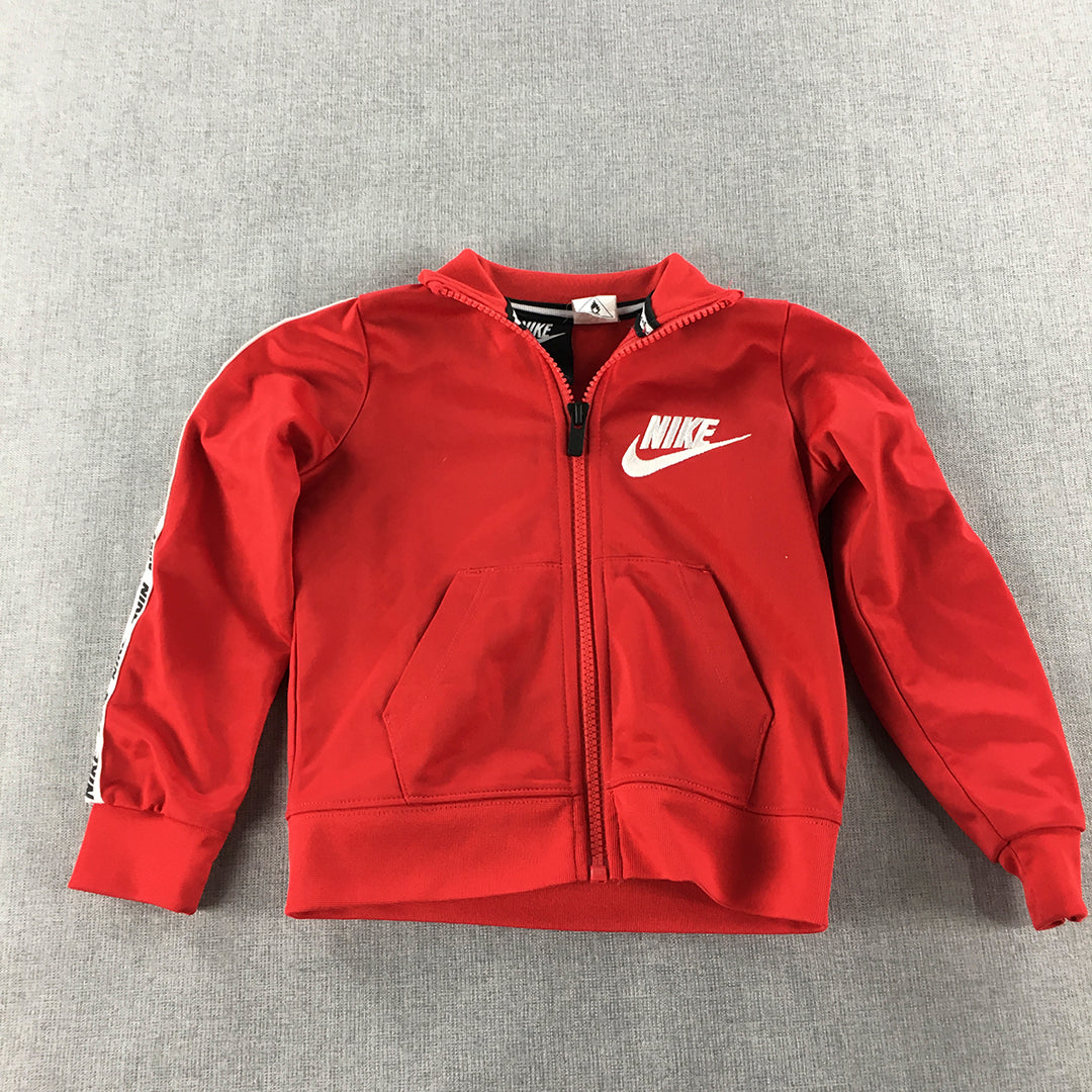 Nike Kids Boys Jacket Size 2 Toddler Red Logo Zip-Up Windbreaker Coat