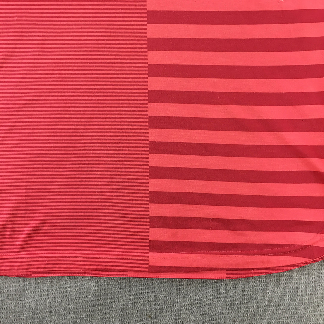 Adidas Womens Tank Top Size S Pink Striped Sleeveless Shirt