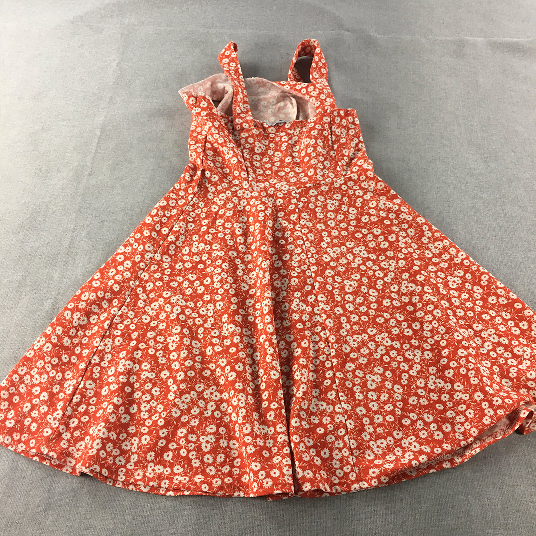 Valleygirl Womens Mini Dress Size S Orange Floral Sleeveless A-Line