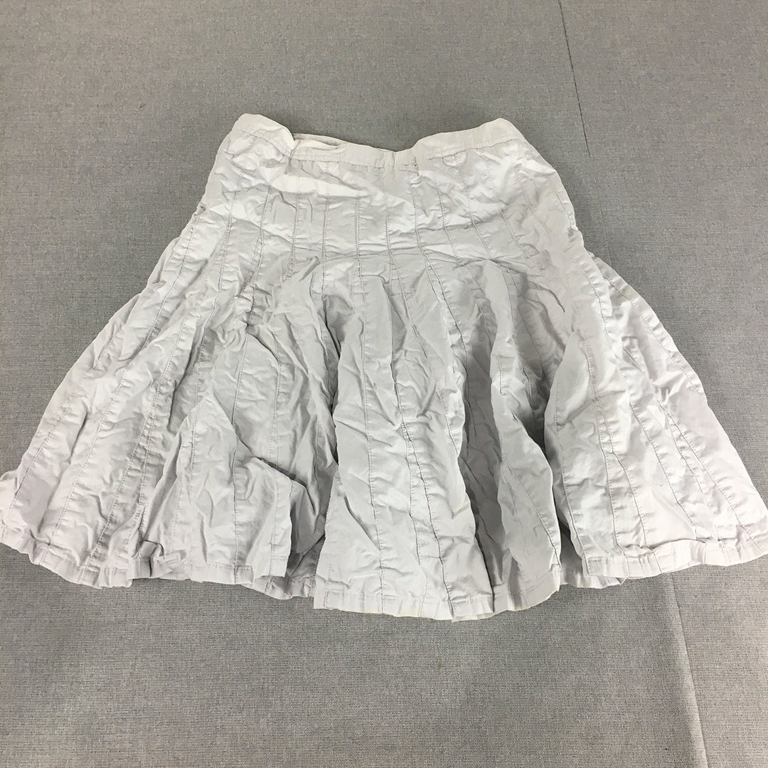 Marcs Womens A-Line Skirt Size 8 Grey Pleated