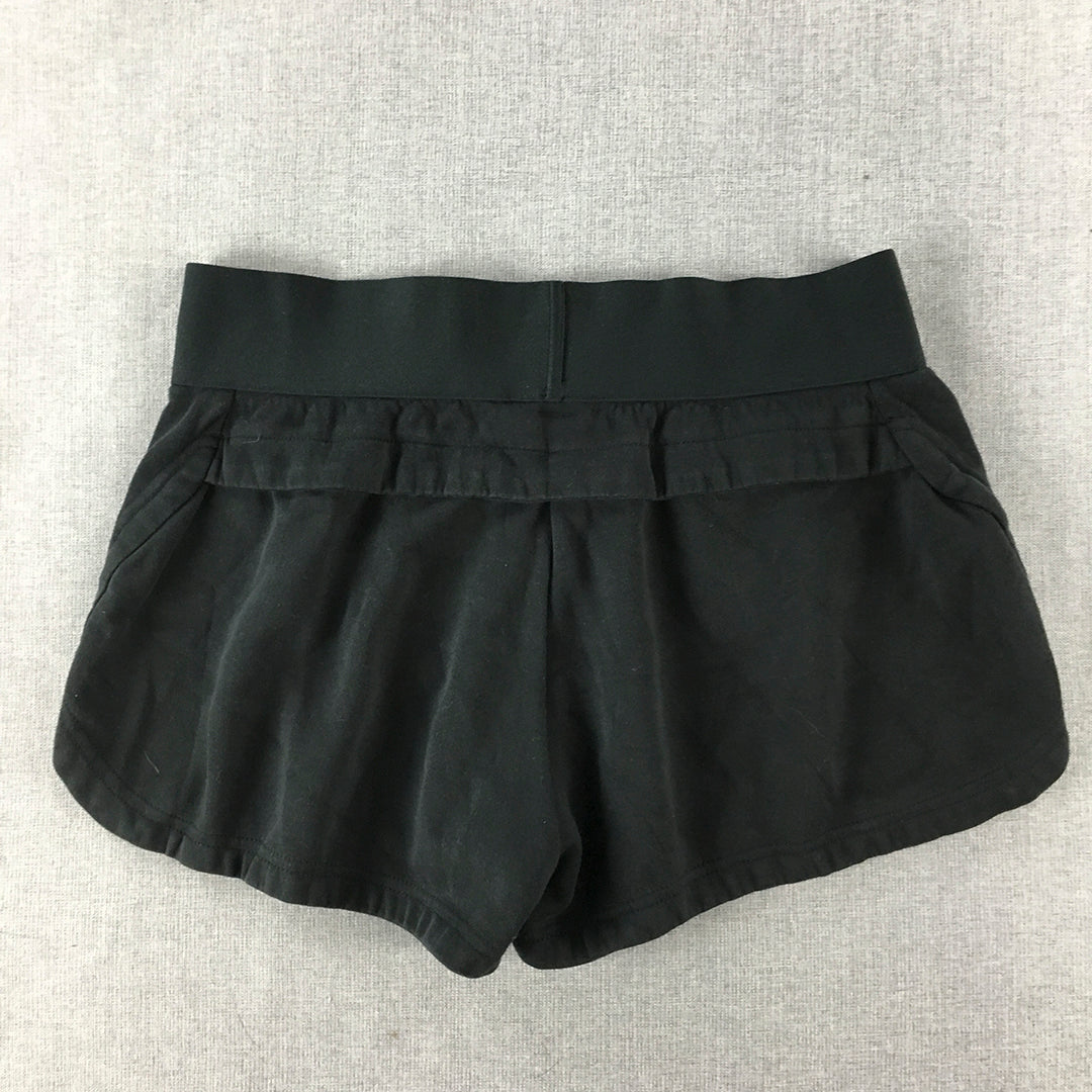 Adidas Womens Running Shorts Size S Black Logo Gym Workout