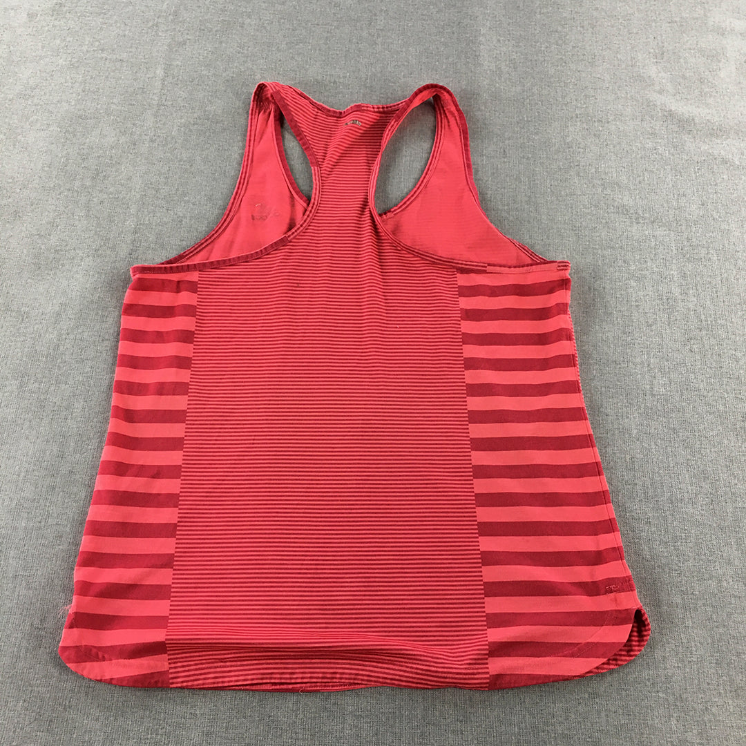 Adidas Womens Tank Top Size S Pink Striped Sleeveless Shirt