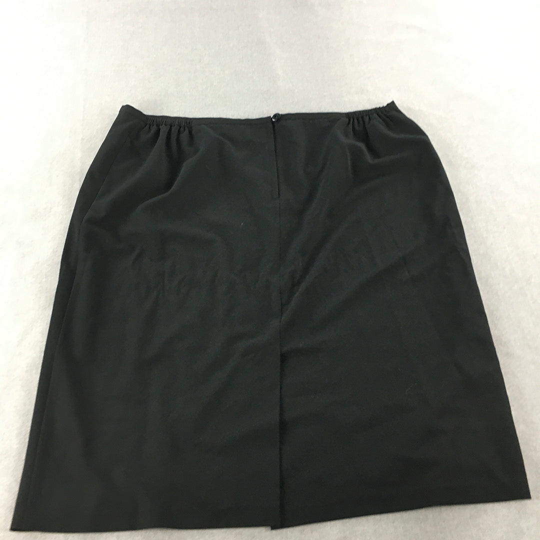 Mirrors Woman Skirt Size 24 Black A-Line Elastic Waist