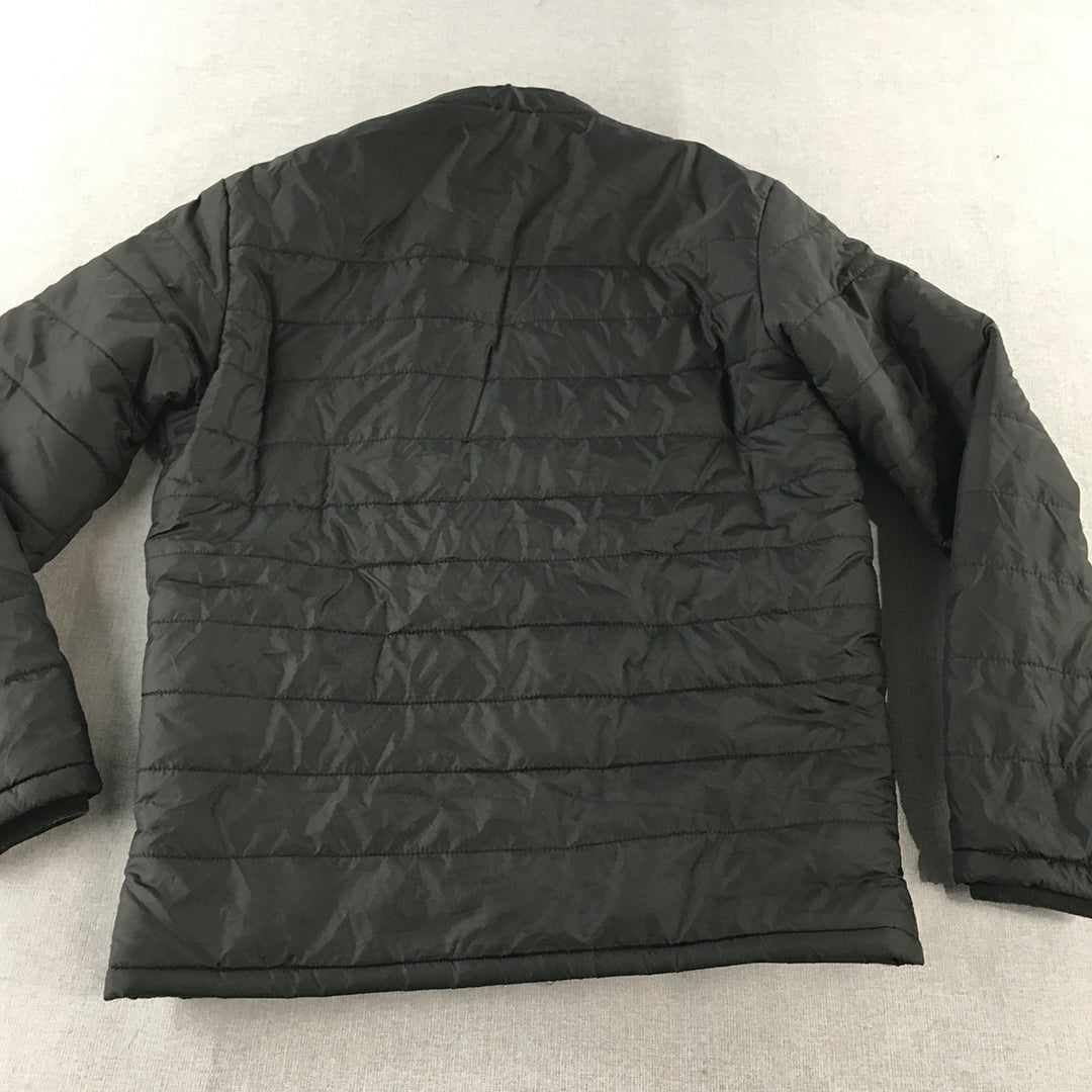 Vanesis Mens Puffer Jacket Size L Black Quilted Zip-Up Pockets Coat