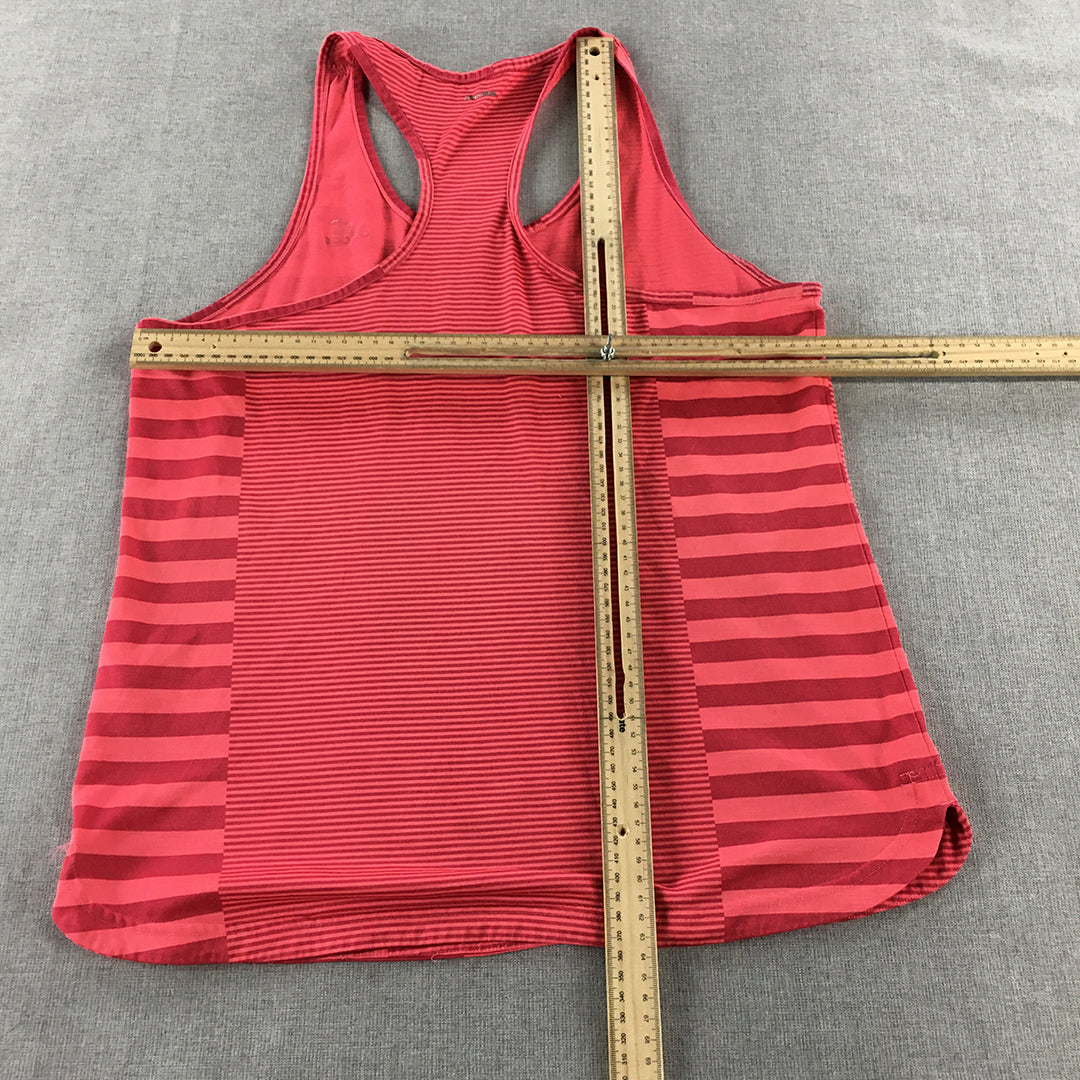 Adidas Womens Tank Top Size S Pink Striped Sleeveless Shirt