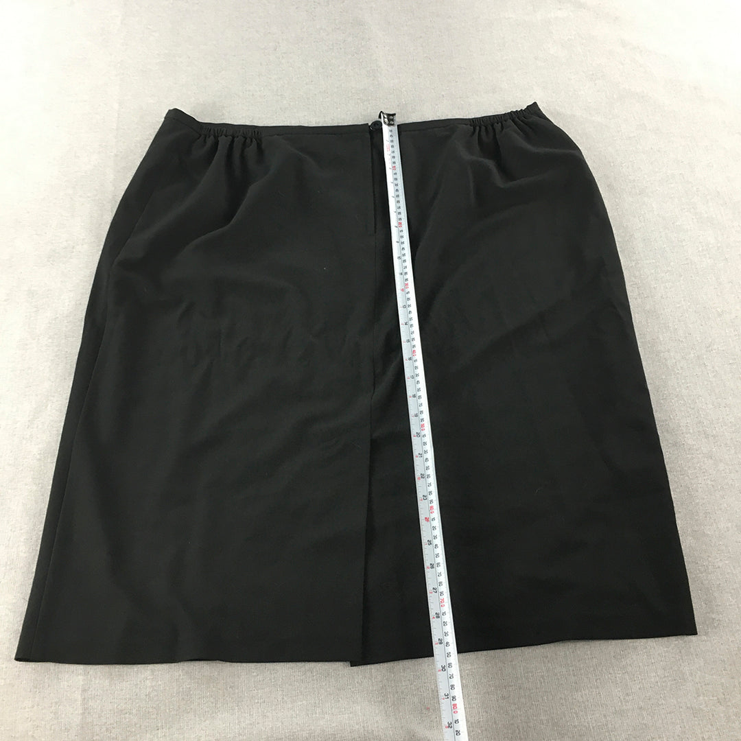 Mirrors Woman Skirt Size 24 Black A-Line Elastic Waist