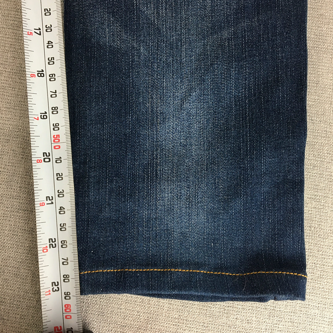 Uniqlo Womens Skinny Jeans Size 26 Blue Dark Wash Cropped Ankle Length Stretch