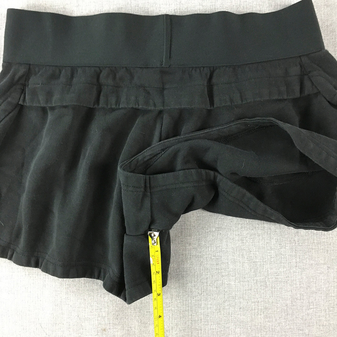 Adidas Womens Running Shorts Size S Black Logo Gym Workout