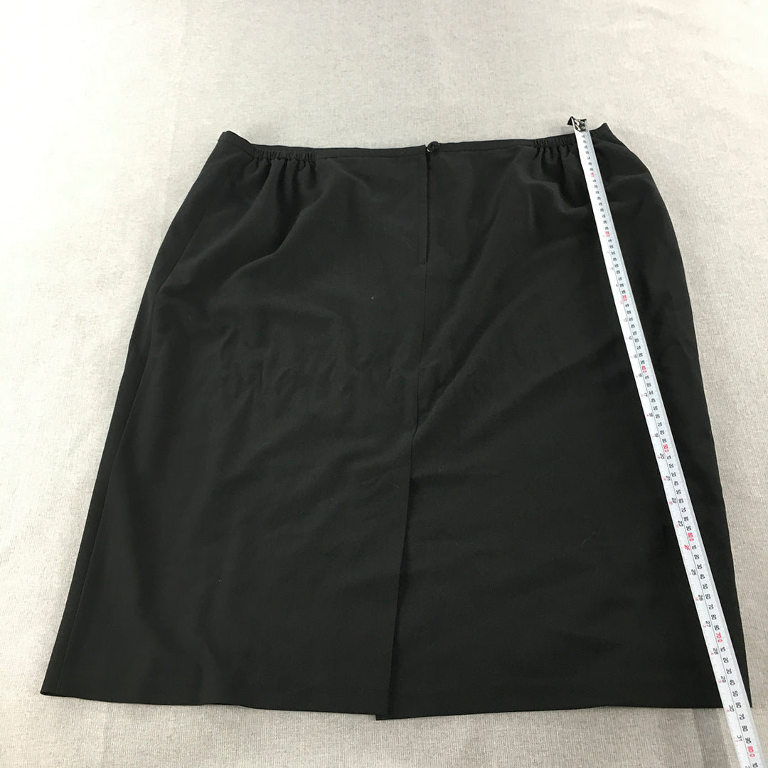 Mirrors Woman Skirt Size 24 Black A-Line Elastic Waist