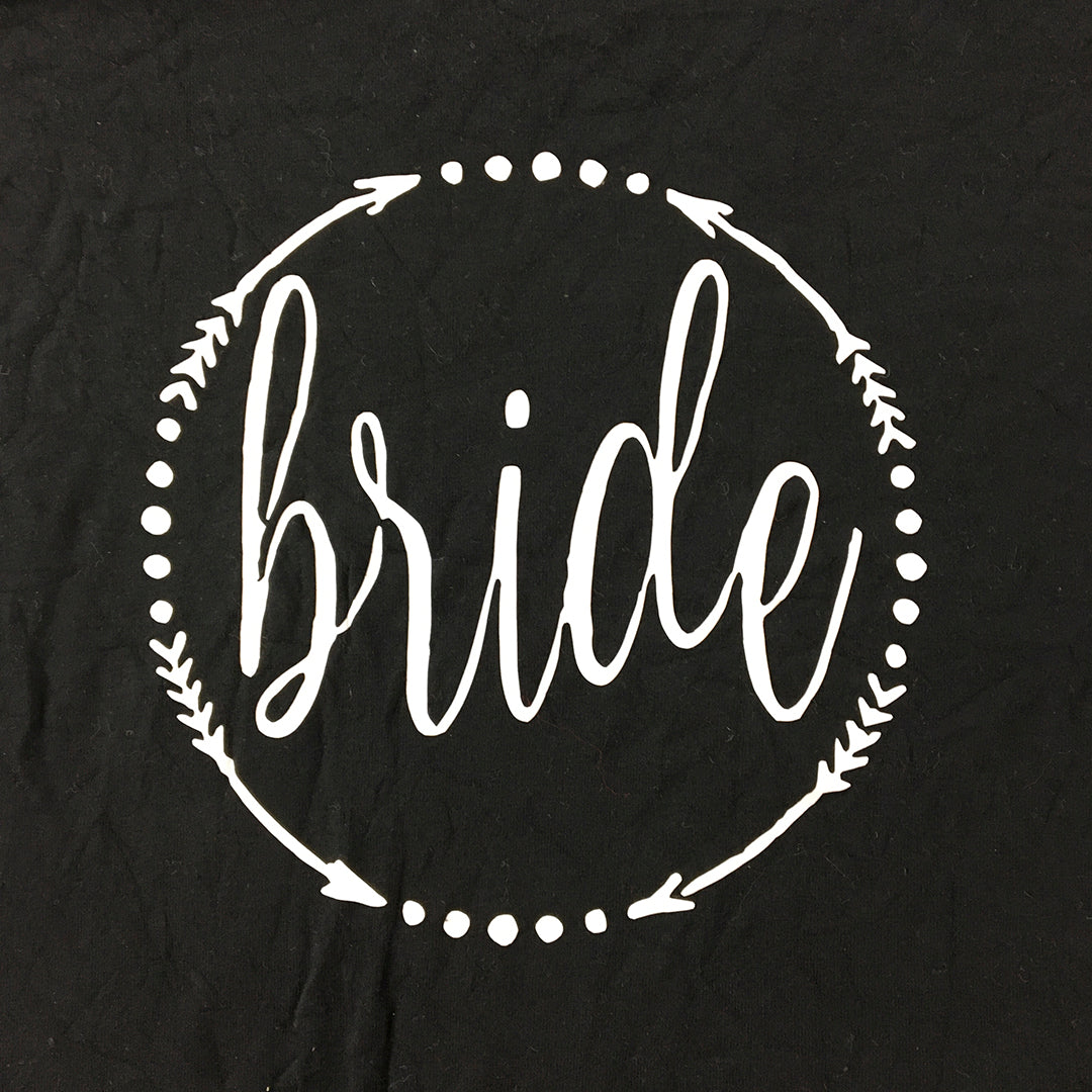 Bride Womens T-Shirt Size M Black Short Sleeve Wedding Tee