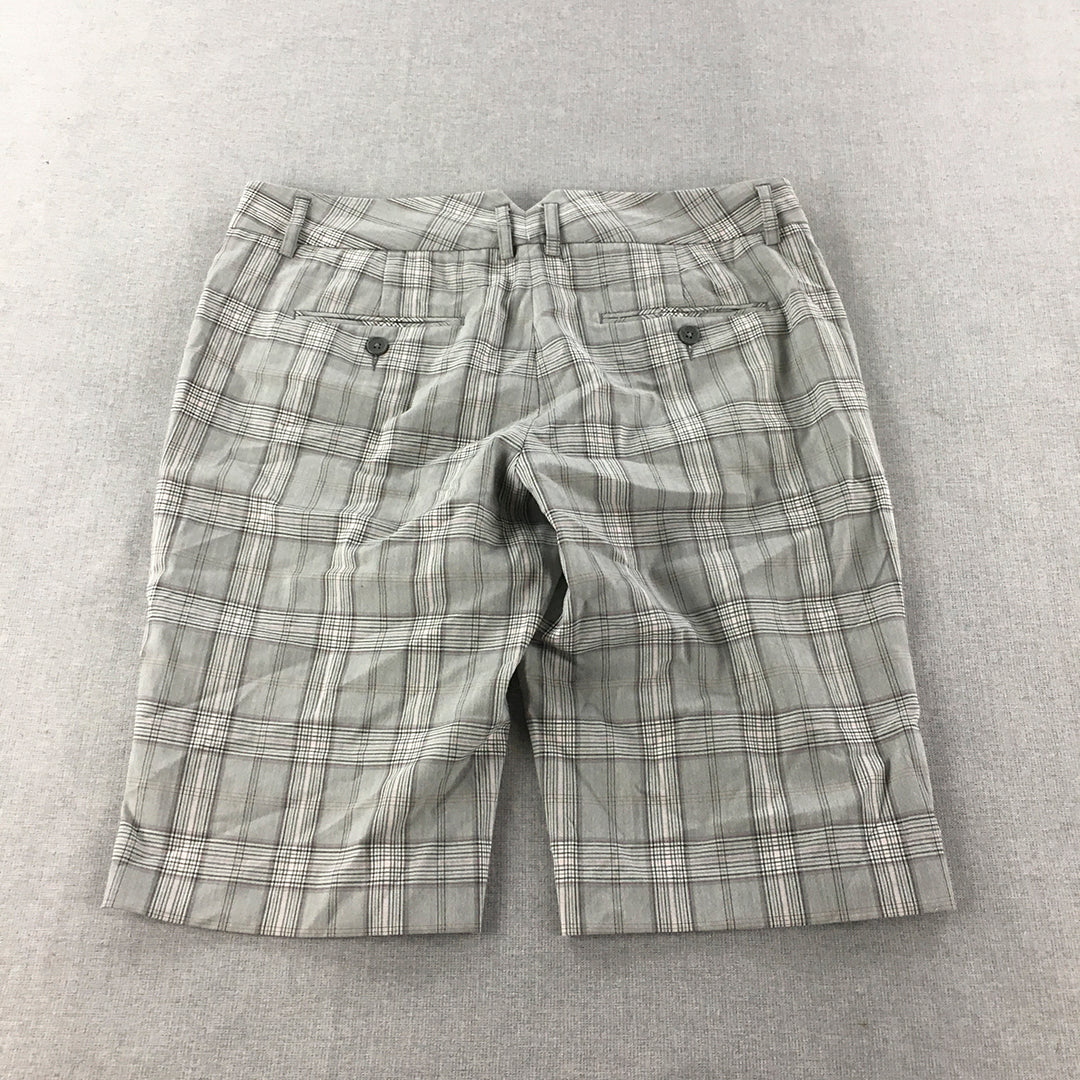 Express Design Studio Womens Chino Shorts Size 10 Grey Checkered