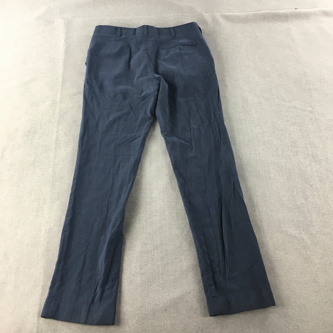 Brent Wilson Mens Dress Pants Size 30 (W30 x L30) Blue Slim Straight