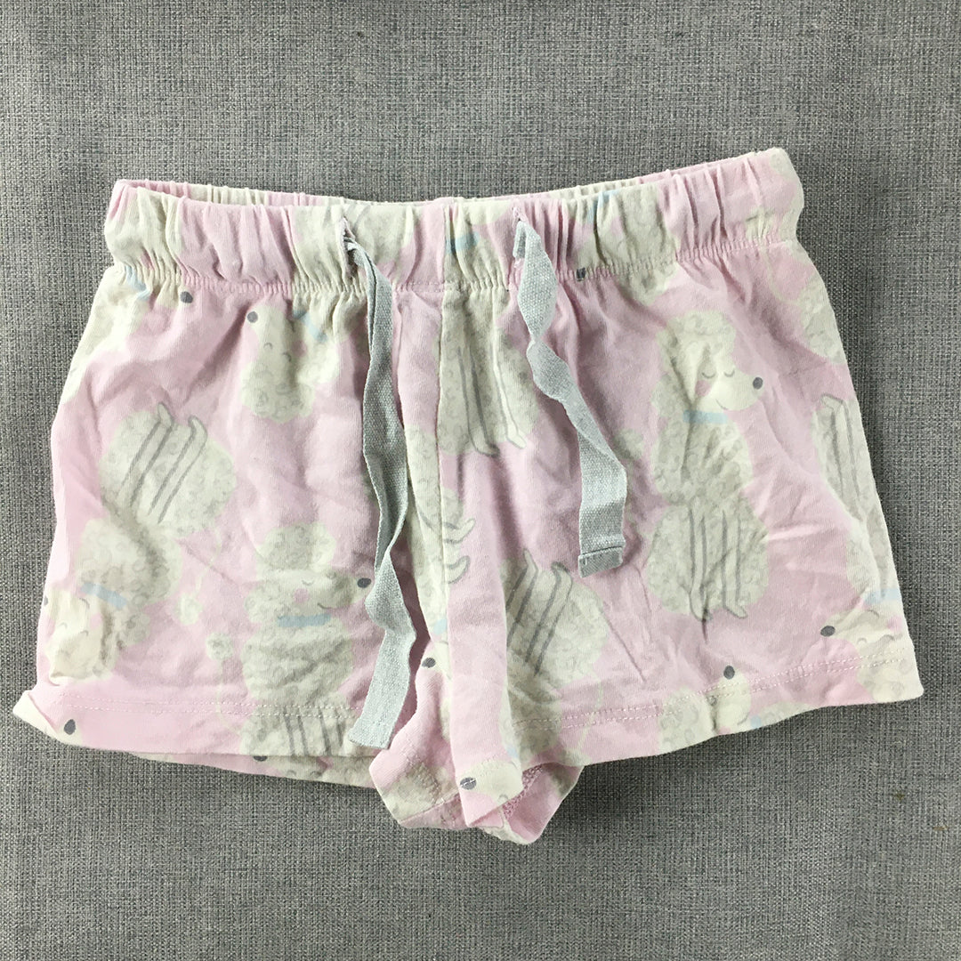 Peter Alexander Jnr Girls Sleep Shorts Size 2 Baby Toddler Pink White Dog Pajama