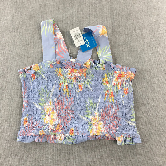 NEW Roxy Kids Girls Cami Top Size 12 Blue Floral Sleeveless