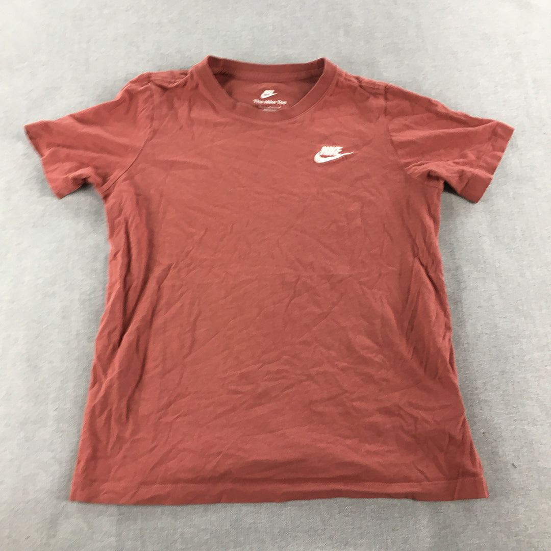 Nike Kids Boys T-Shirt Size L (12 - 13 Years) Red Logo Short Sleeve Top