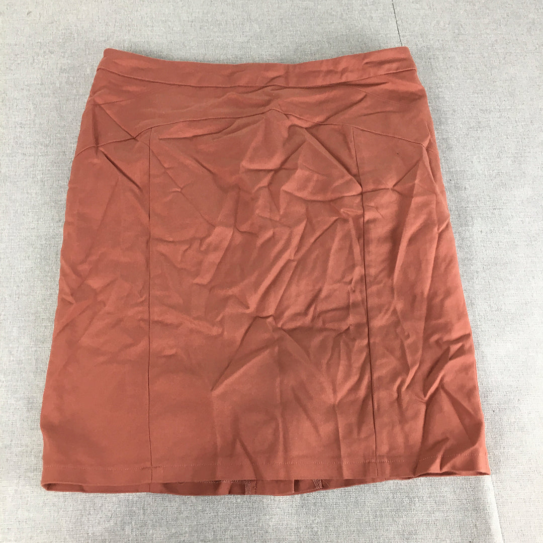 Forcast Womens Skirt Size 12 Red Straight Pencil