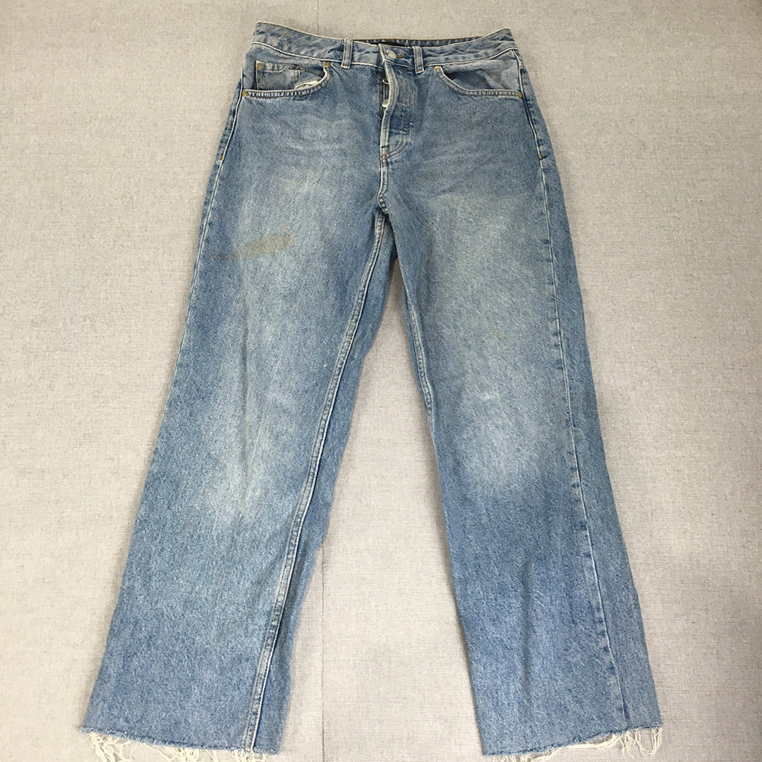 Ware Denim Womens Jeans Size 10 UK (28) Blue Light Wash Straight Button Fly