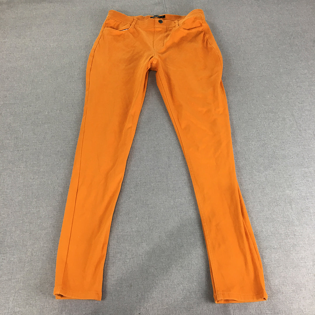 Go Colors Womens Skinny Jeans Size S Orange Stretch Denim Pockets