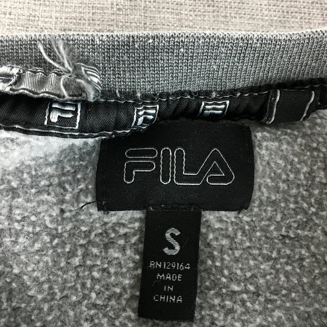 FILA Mens Sweater Size S Grey Big Embroidered Logo Crew Neck Jumper