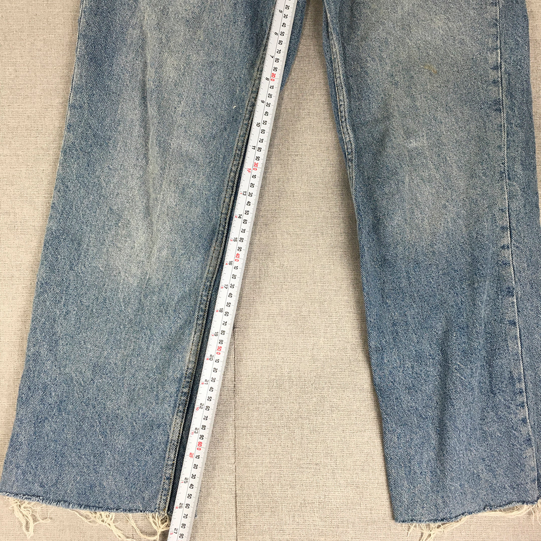 Ware Denim Womens Jeans Size 10 UK (28) Blue Light Wash Straight Button Fly