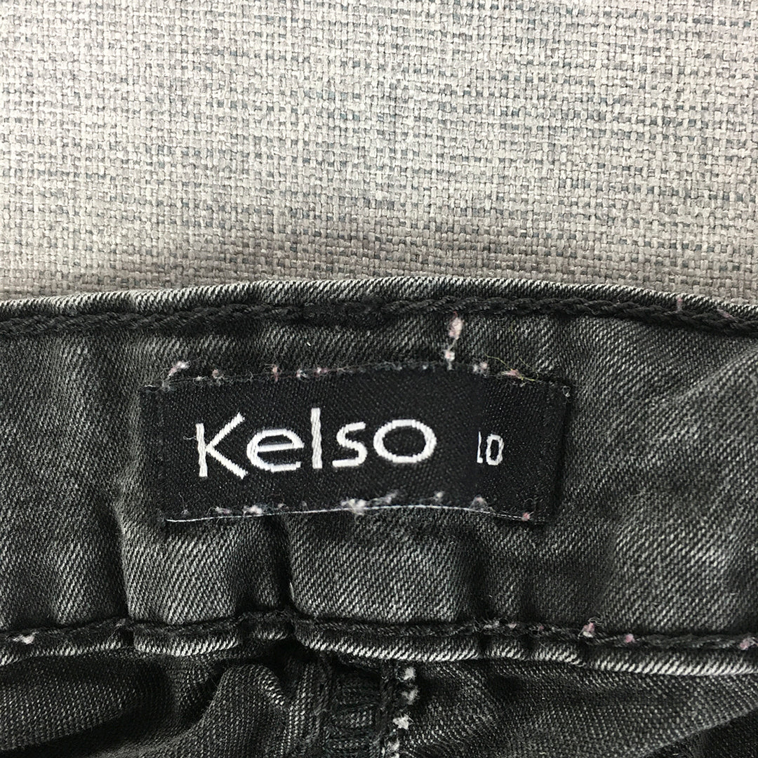 Kelso Womens Skinny Jeans Size 10 (W30 x L30) Black Stretch Denim