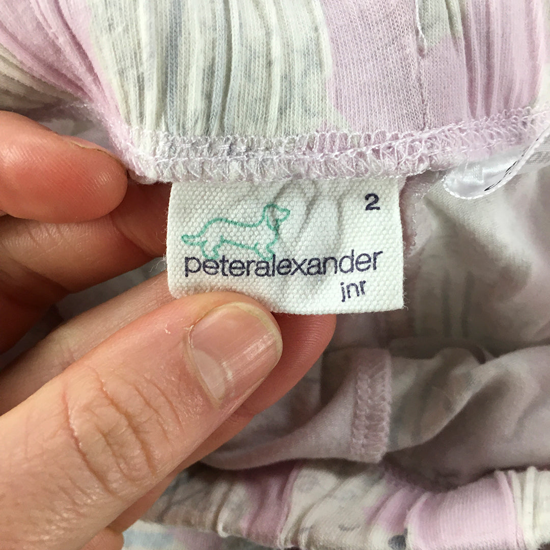 Peter Alexander Jnr Girls Sleep Shorts Size 2 Baby Toddler Pink White Dog Pajama