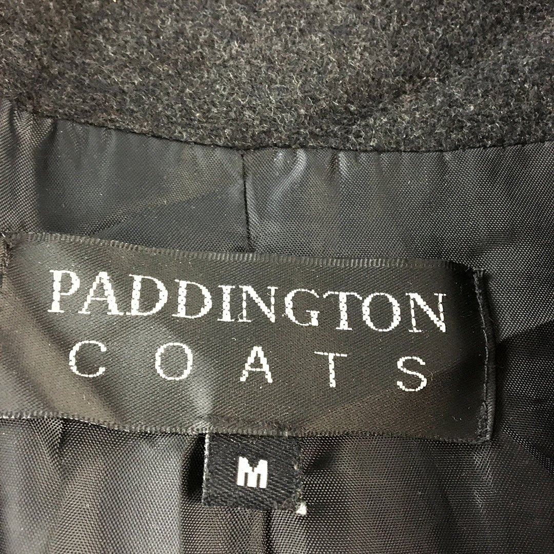 Vintage Paddington Coats Mens Wool Pea Coat Size M Black Collared Jacket