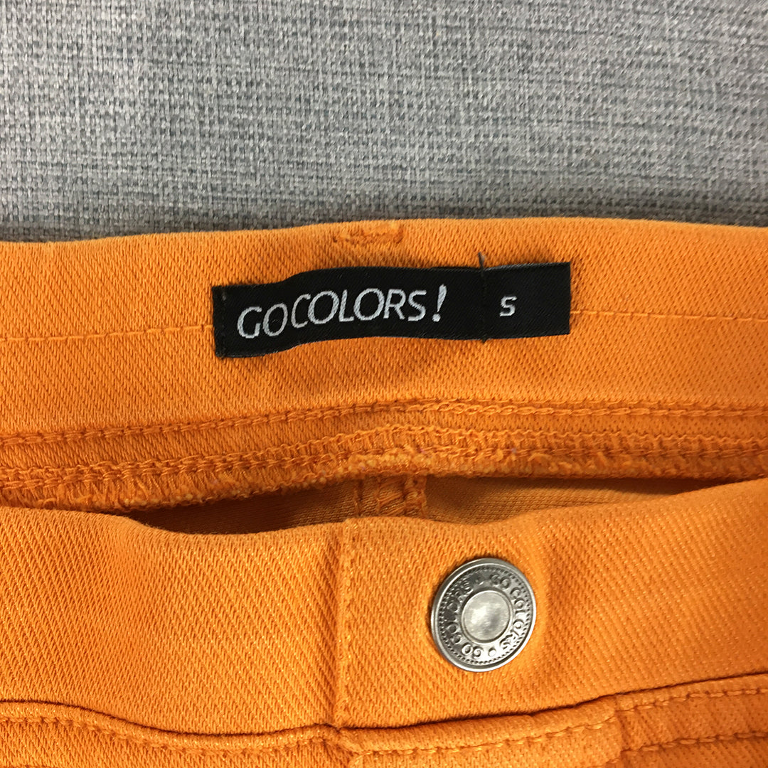 Go Colors Womens Skinny Jeans Size S Orange Stretch Denim Pockets