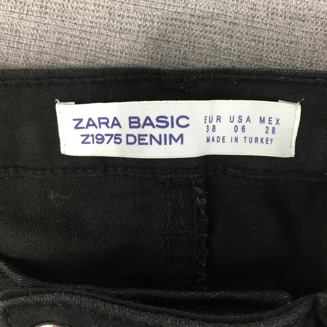 Zara Womens Skinny Jeans Size 28 (W28 x L29) Black Stretch Denim