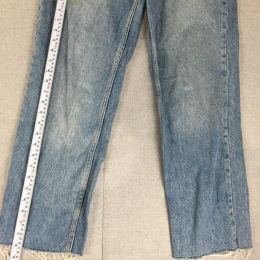 Ware Denim Womens Jeans Size 10 UK (28) Blue Light Wash Straight Button Fly