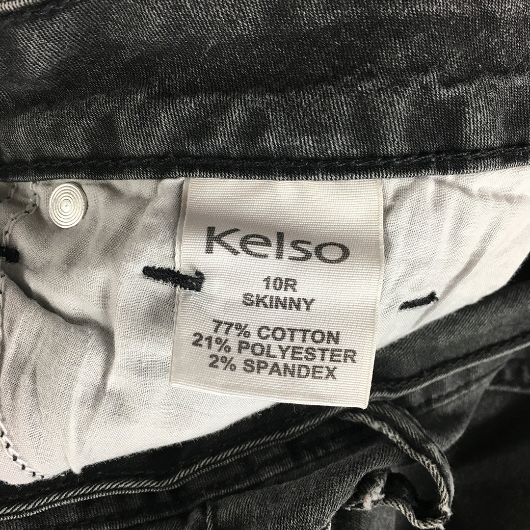 Kelso Womens Skinny Jeans Size 10 (W30 x L30) Black Stretch Denim