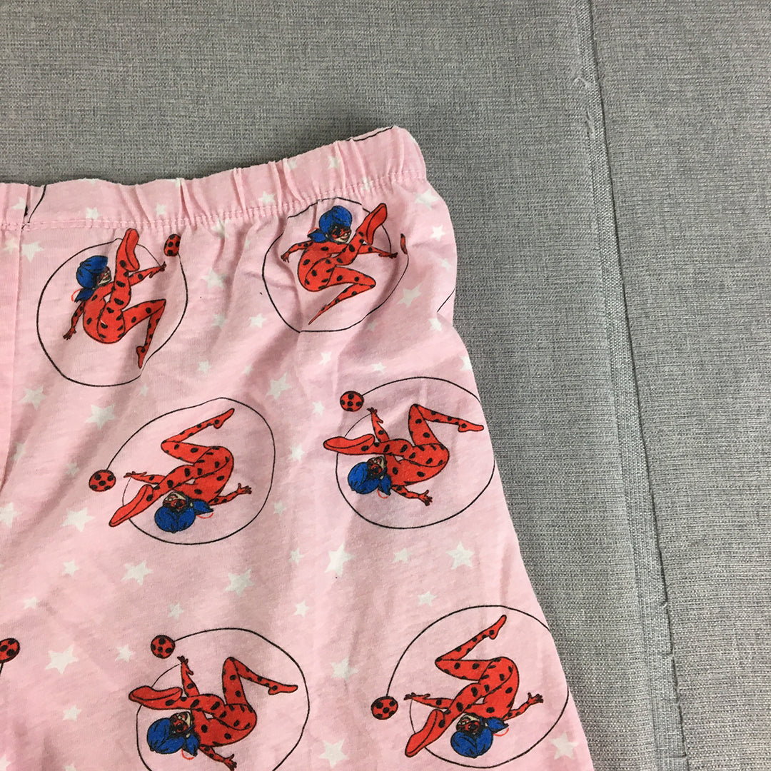 Ladybug Miraculous Kids Girls Pajama Shorts Size 16 Pink Sleepwear Elastic Waist