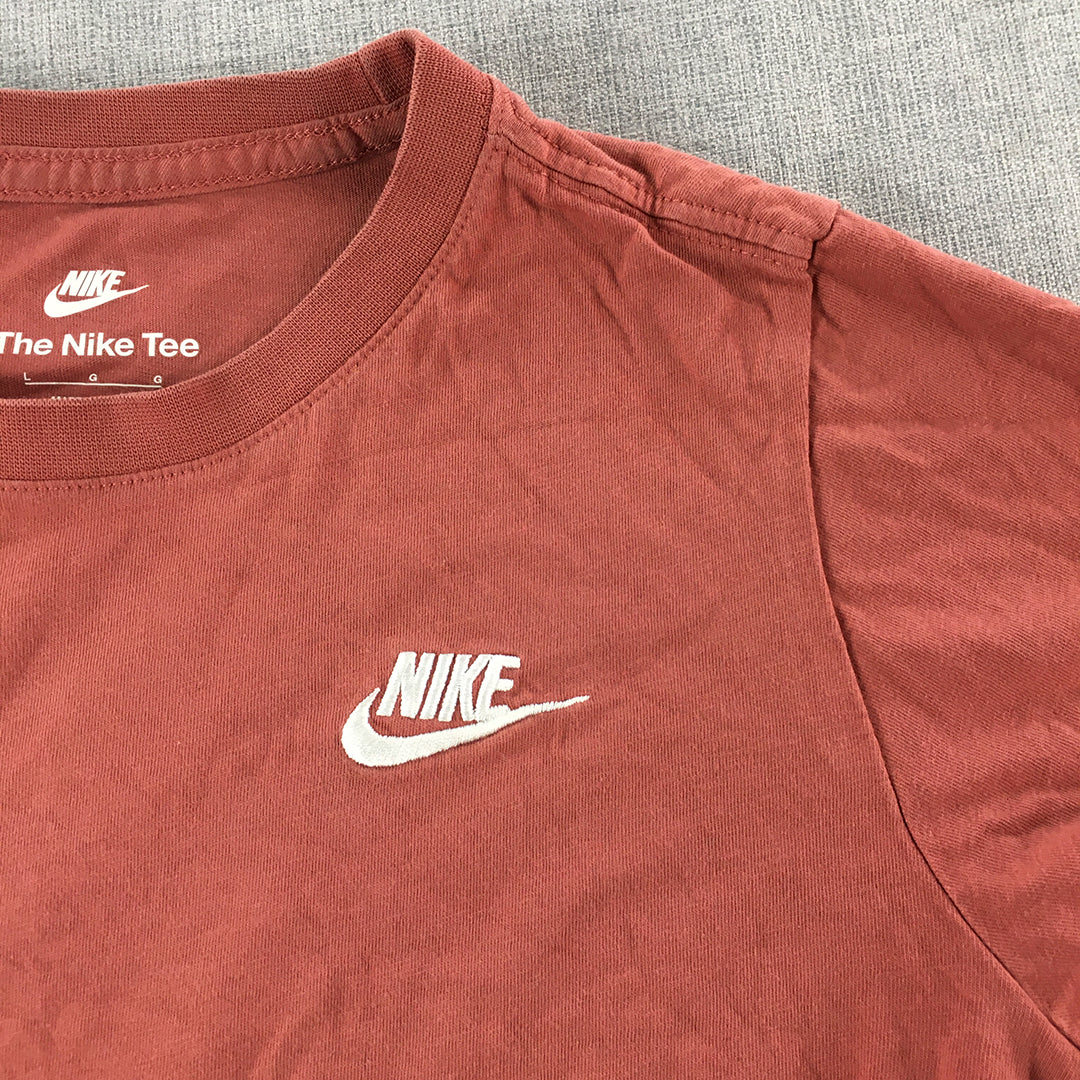 Nike Kids Boys T-Shirt Size L (12 - 13 Years) Red Logo Short Sleeve Top