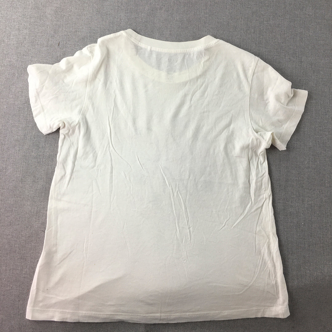 Uniqlo UT And Have Fun by Grace Lee Womens T-Shirt Size M White Short Sleeve Top