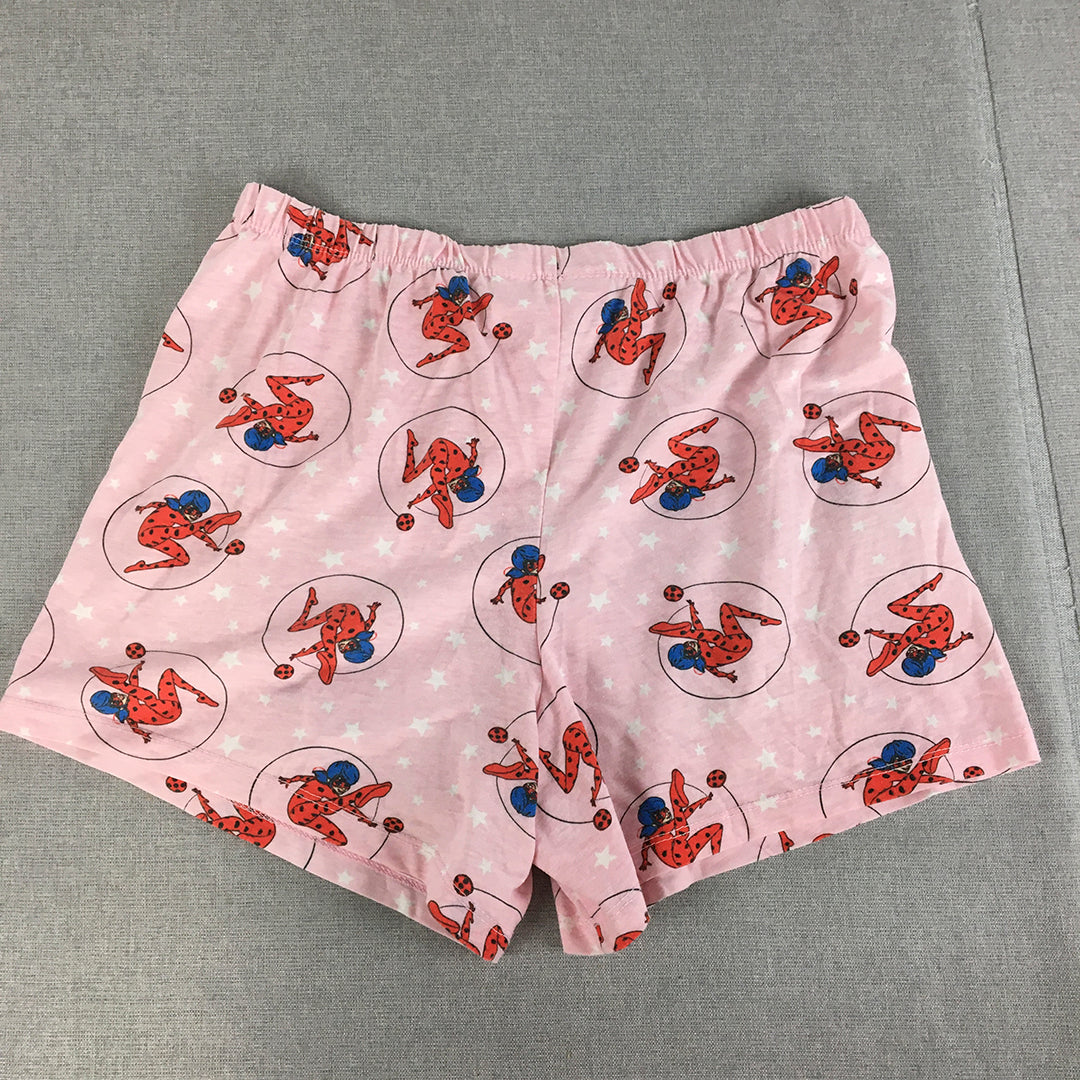 Ladybug Miraculous Kids Girls Pajama Shorts Size 16 Pink Sleepwear Elastic Waist