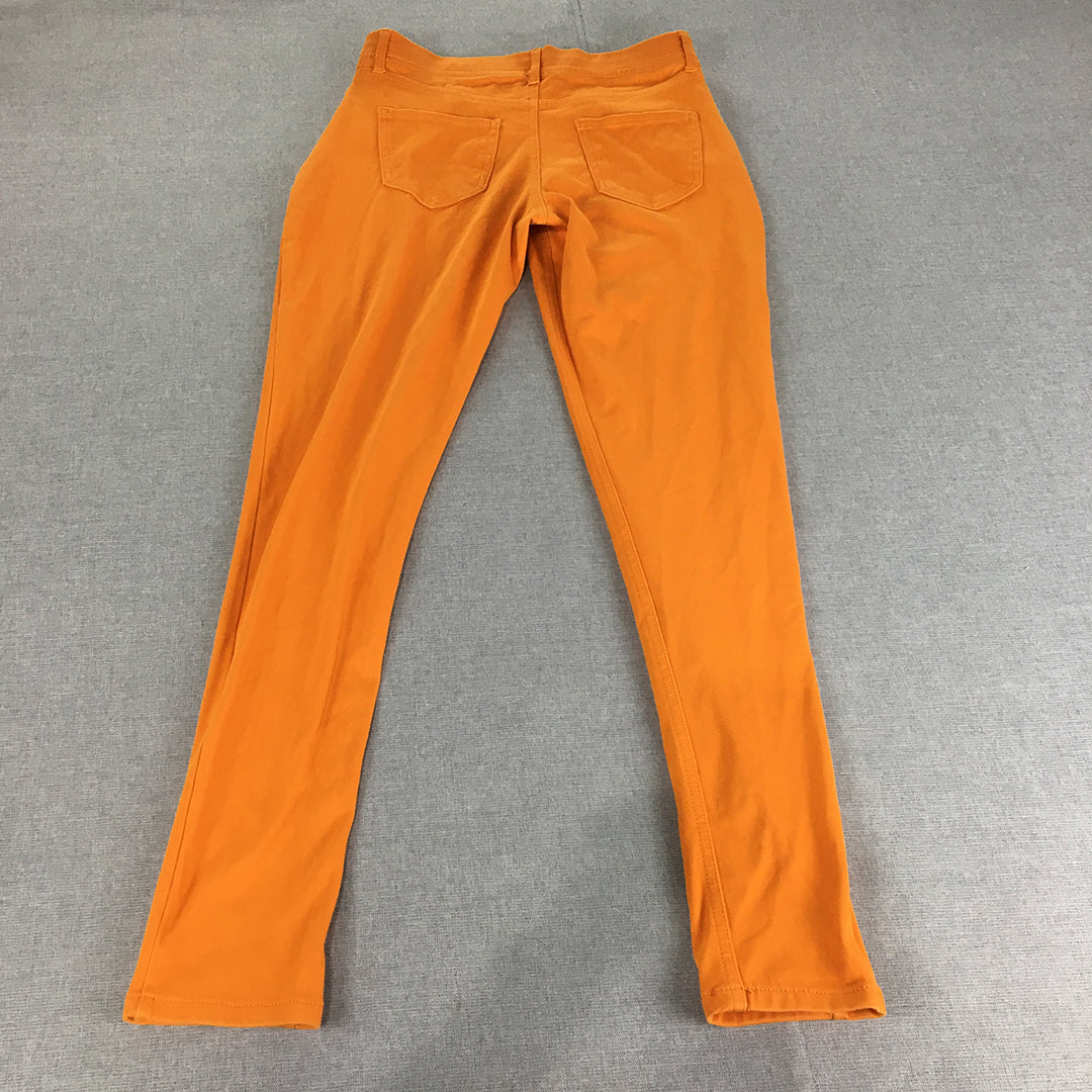 Go Colors Womens Skinny Jeans Size S Orange Stretch Denim Pockets