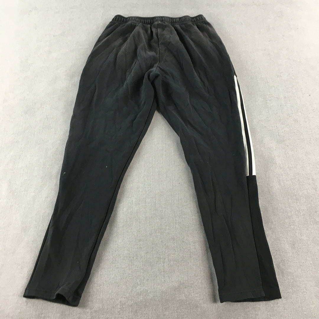 Adidas Womens Tracksuit Pants Size M Black Logo Pockets Elastic Waist