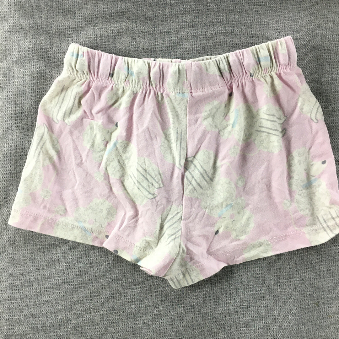 Peter Alexander Jnr Girls Sleep Shorts Size 2 Baby Toddler Pink White Dog Pajama