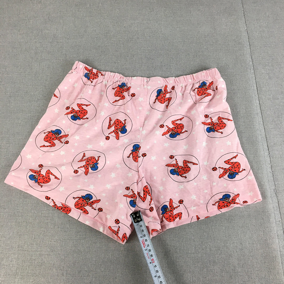 Ladybug Miraculous Kids Girls Pajama Shorts Size 16 Pink Sleepwear Elastic Waist