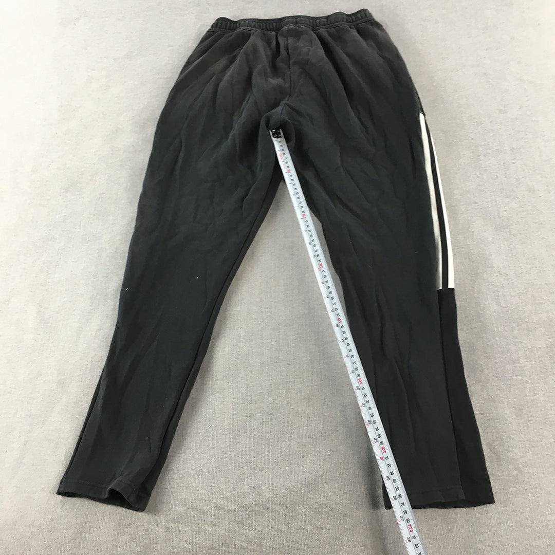 Adidas Womens Tracksuit Pants Size M Black Logo Pockets Elastic Waist