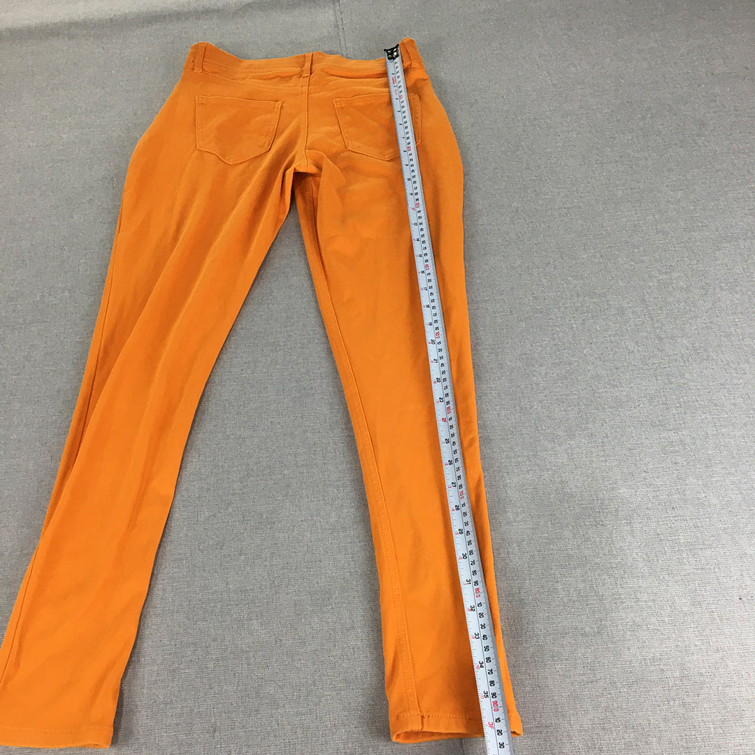 Go Colors Womens Skinny Jeans Size S Orange Stretch Denim Pockets