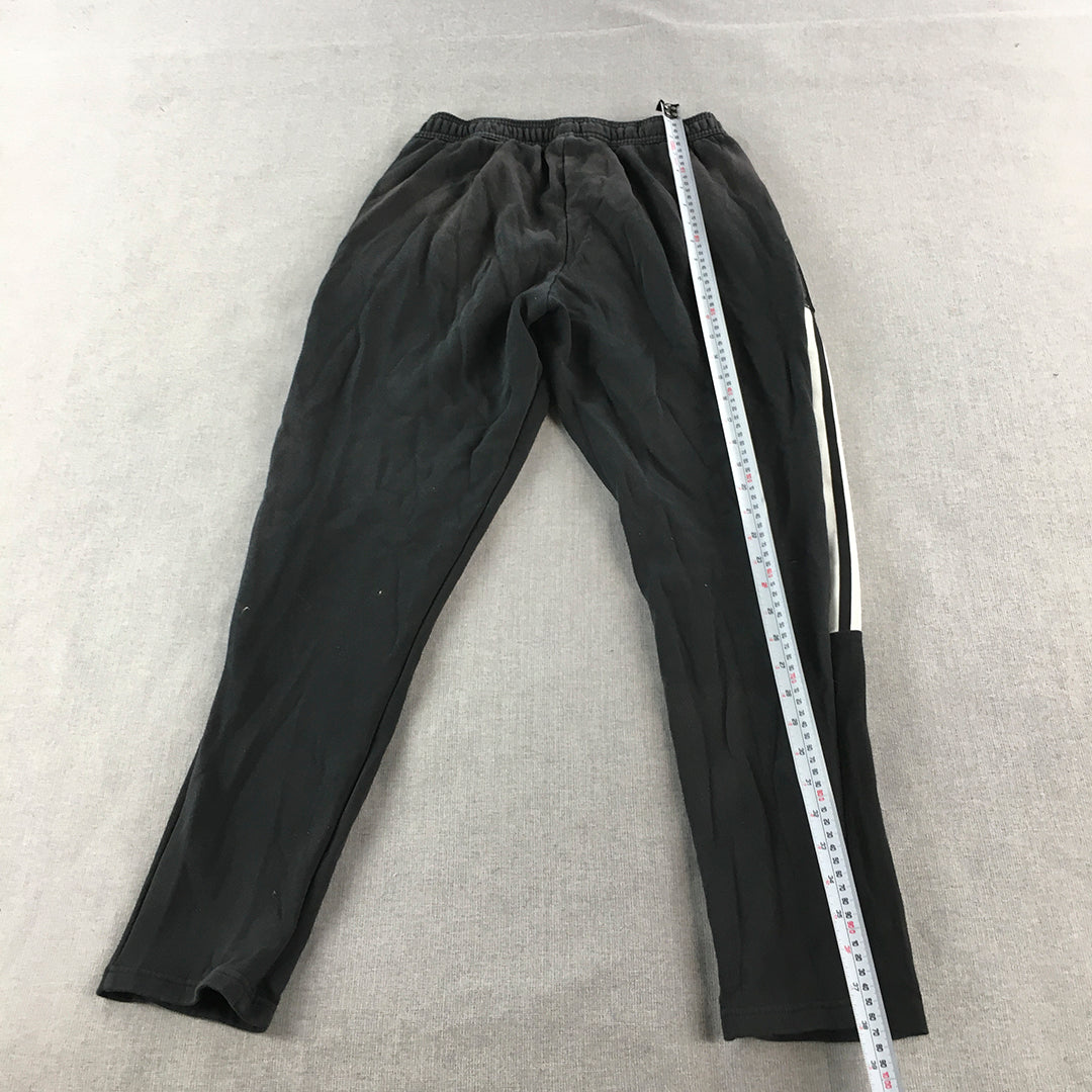 Adidas Womens Tracksuit Pants Size M Black Logo Pockets Elastic Waist