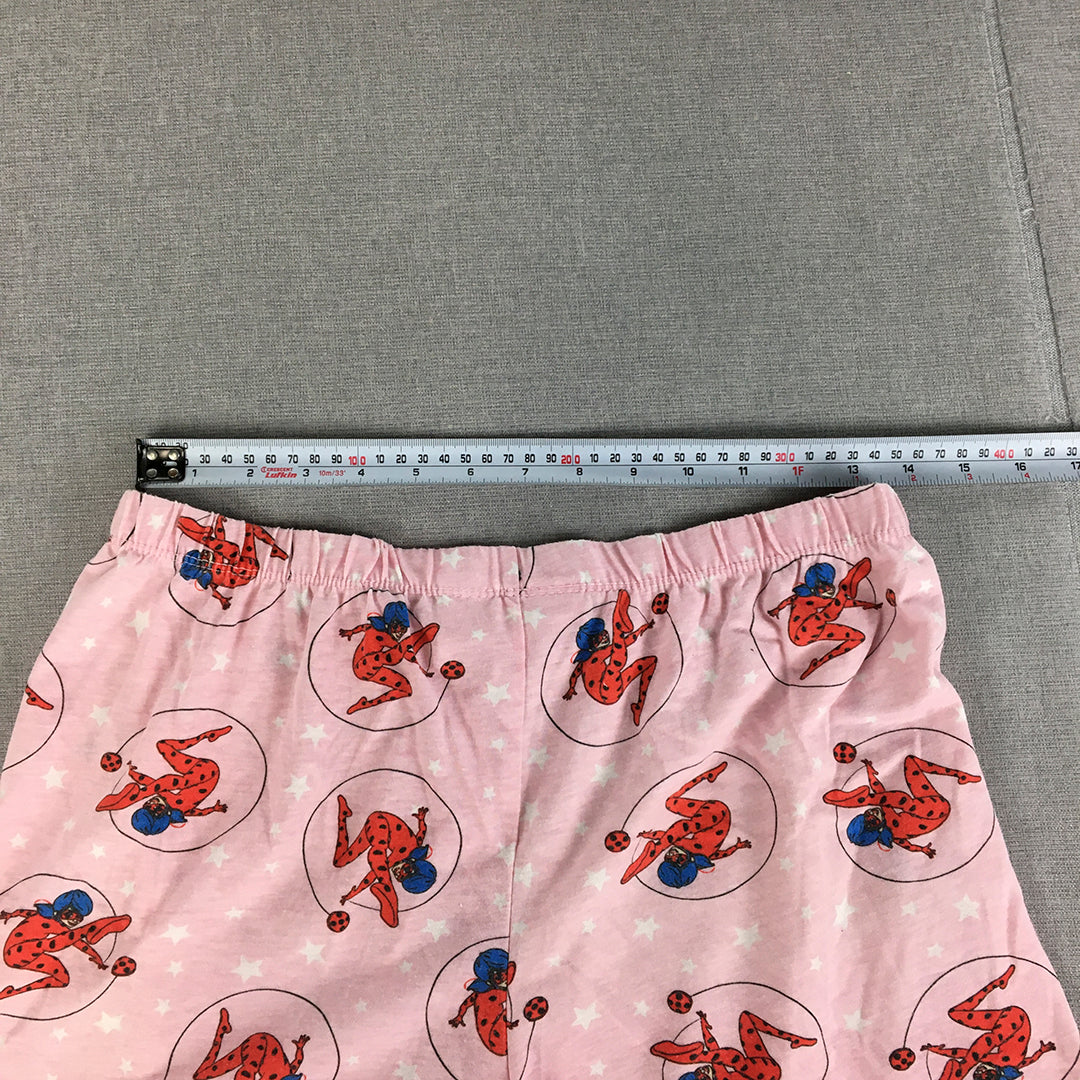 Ladybug Miraculous Kids Girls Pajama Shorts Size 16 Pink Sleepwear Elastic Waist