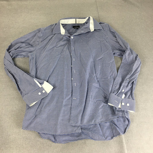 Saba Mens Shirt Size 2XL Tapered Fit Long Sleeve Button-Up Collared Blue