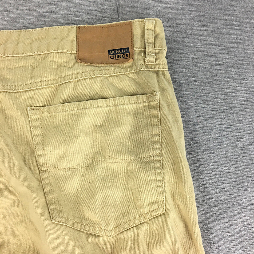 Bench Mens Chino Shorts Size 38 Brown Pockets Casual Walking